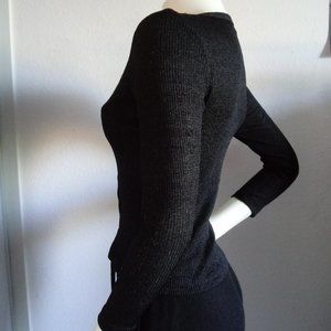 Black Shiny long Sleeve Top
